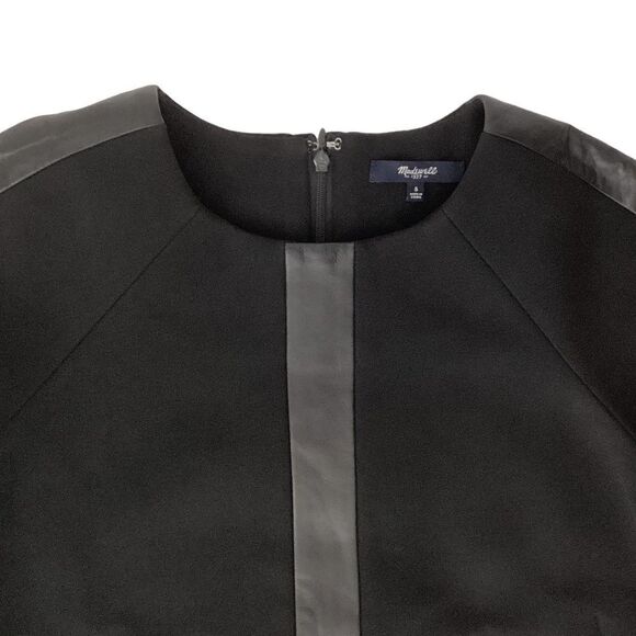 MADEWELL Women’s Small S Leather Insert Trim Black Longsleeve Top Shirt Madewell - Picture 5 of 14